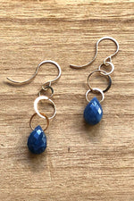 Melissa Joy Manning 14K Gold Blue Opal Single Drop Earrings