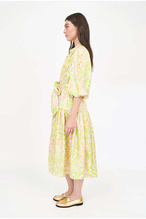 Christy Lynn Lana Dress in Lime Leopard