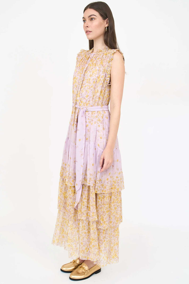 Christy Lynn Christian Dress in Falling Floral Mauve