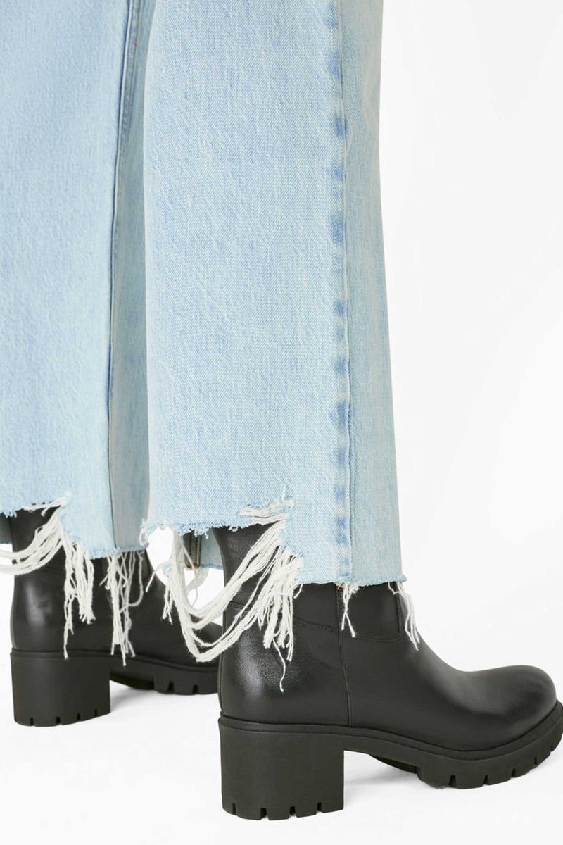 Frame Le High N Tight Wide Leg Crop Raw in Legacy Chew
