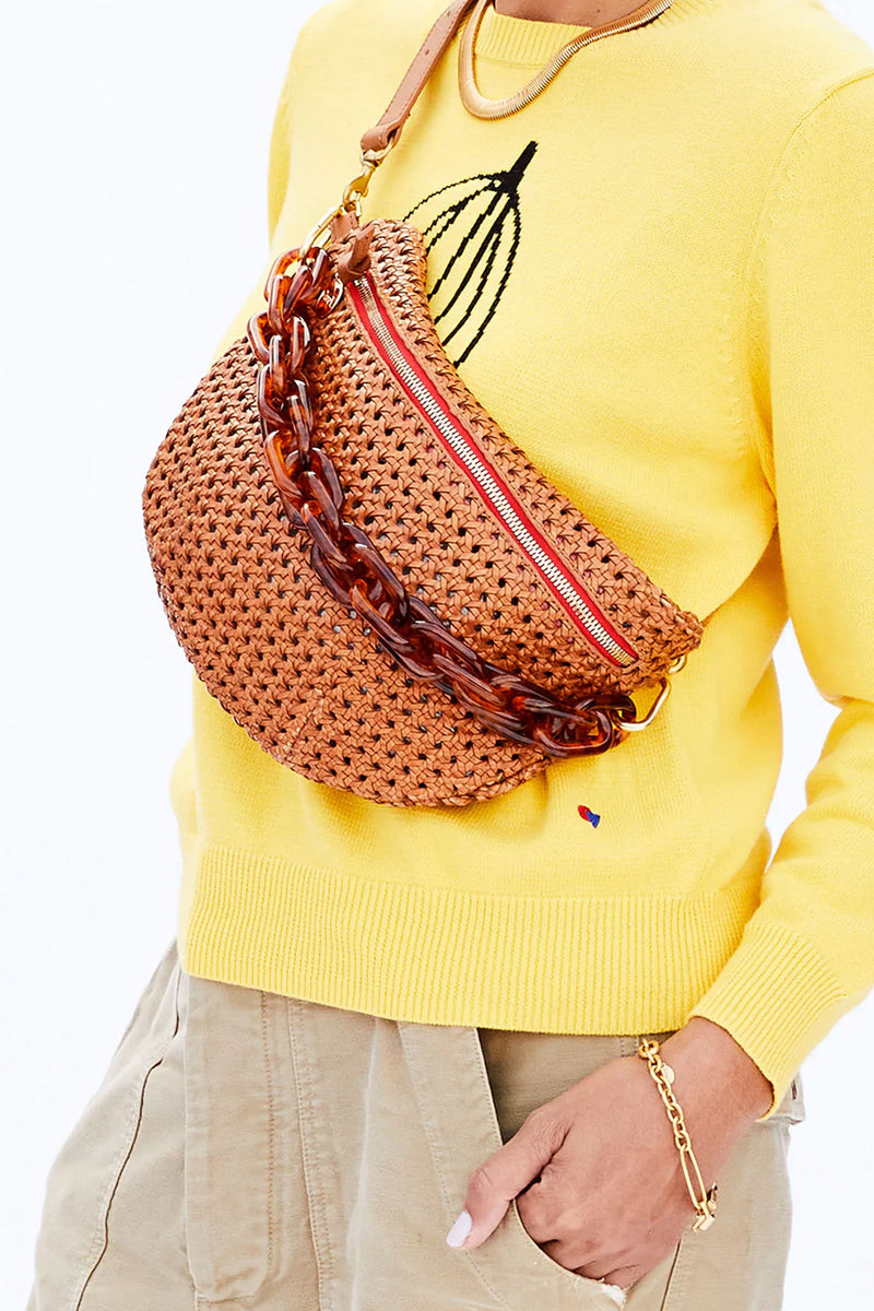 Clare V. Shortie Strap in Tortoise Acrylic