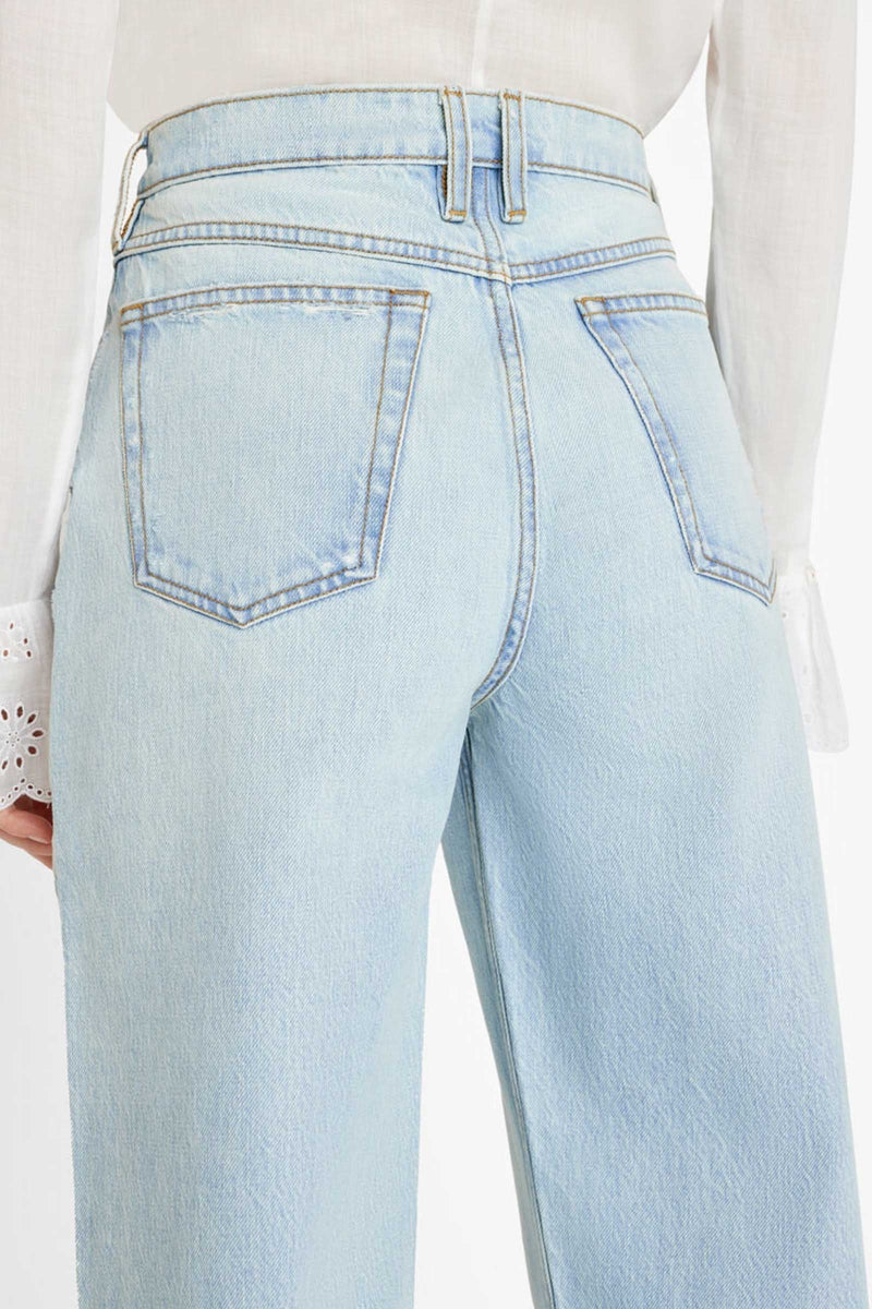 Frame Le High N Tight Wide Leg Crop Raw in Legacy Chew