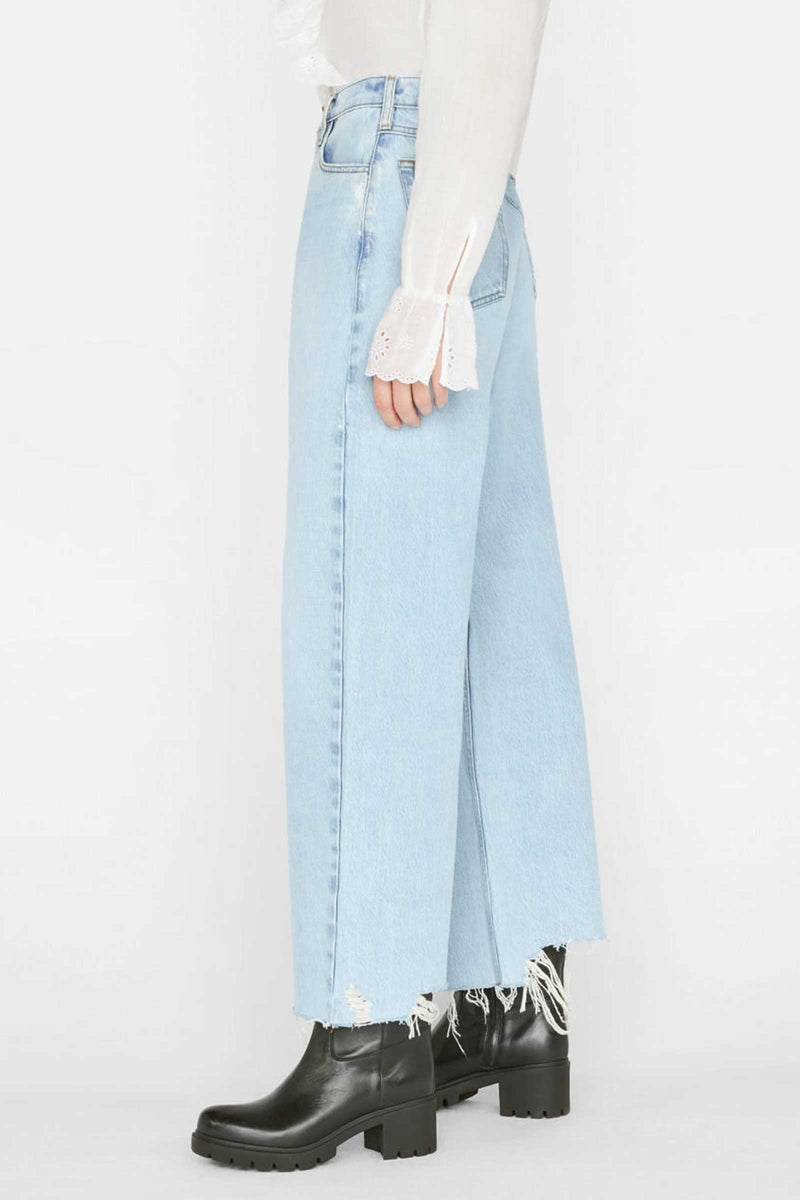 Frame Le High N Tight Wide Leg Crop Raw in Legacy Chew