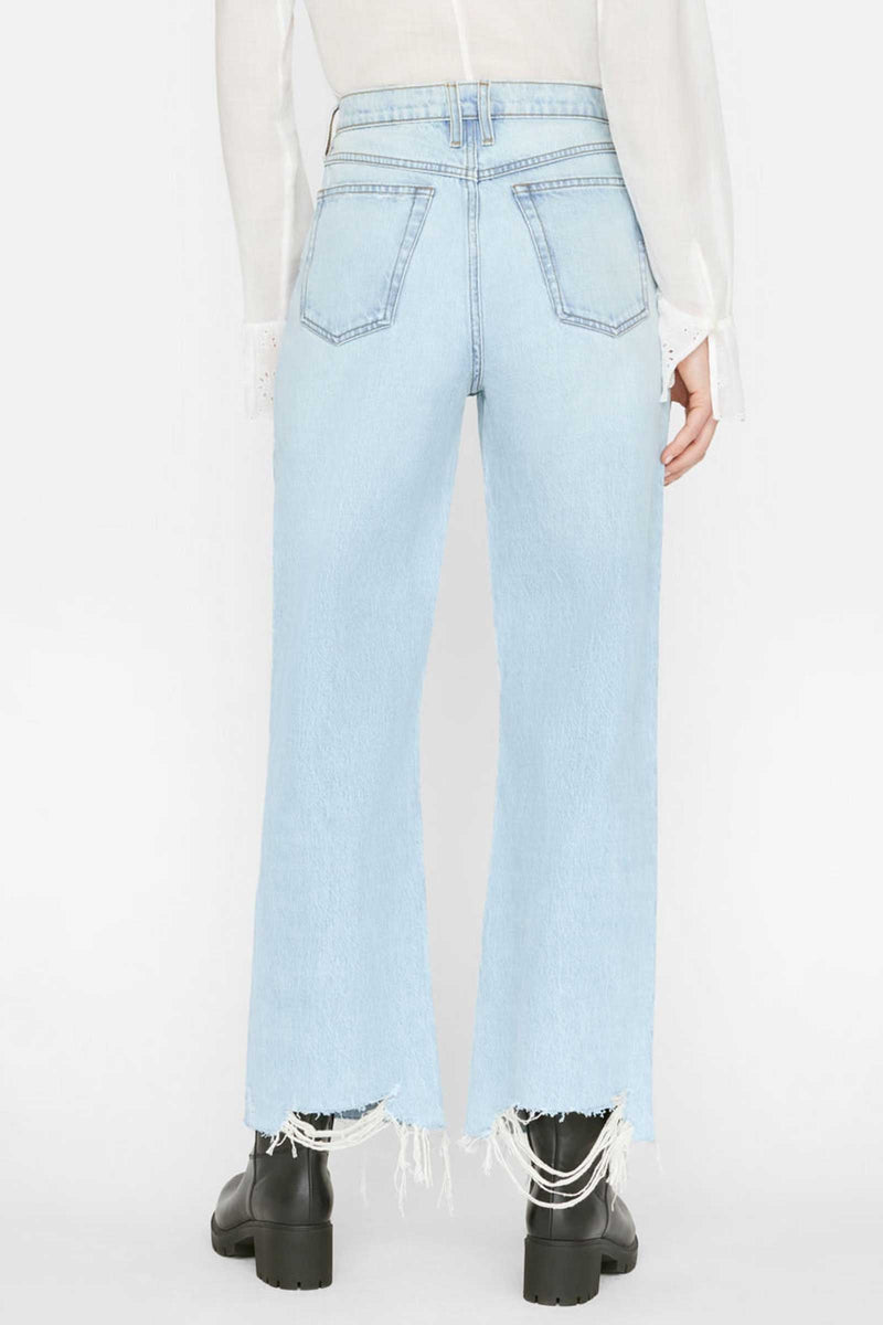 Frame Le High N Tight Wide Leg Crop Raw in Legacy Chew
