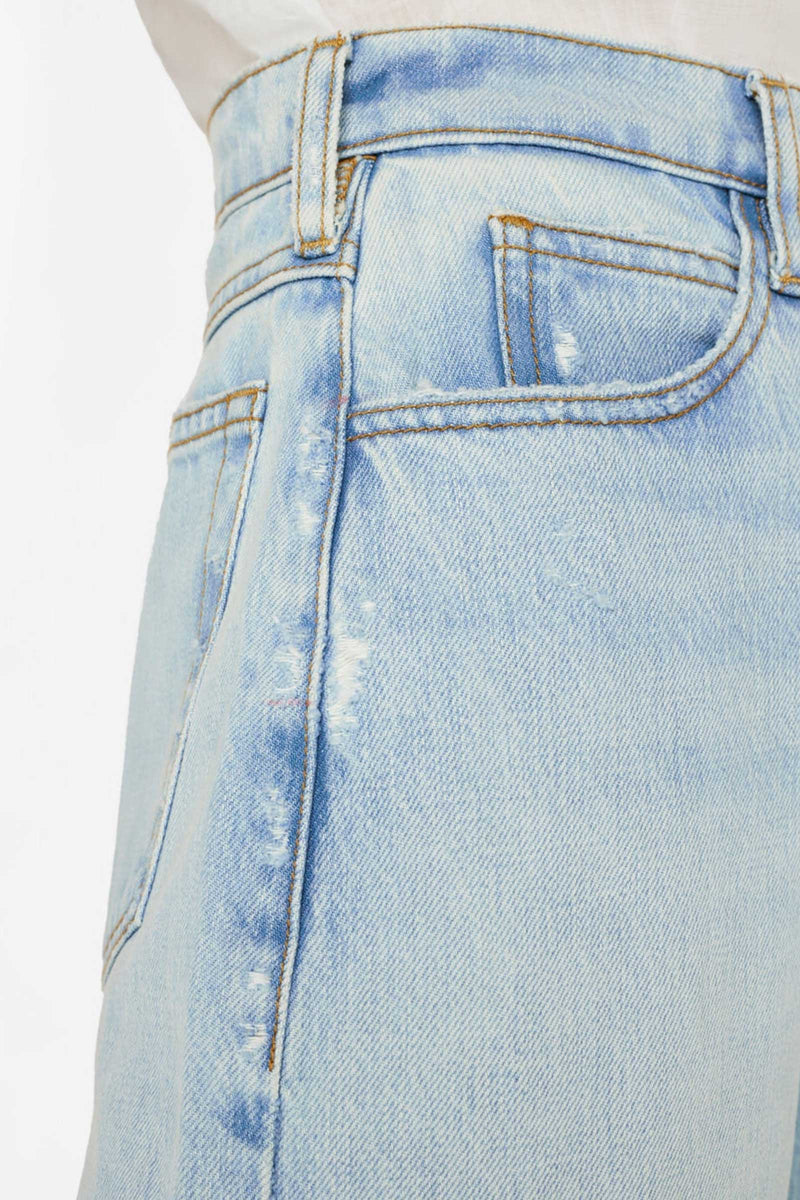 Frame Le High N Tight Wide Leg Crop Raw in Legacy Chew