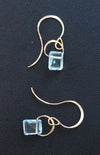 Melissa Joy Manning 14K Gold Emerald Cut Aquamarine Drop Earring