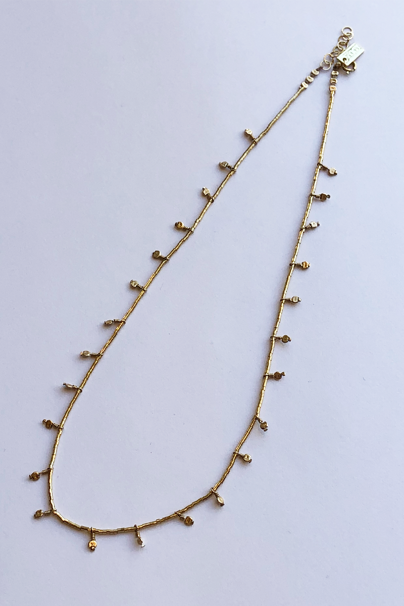 ILD Dune Short Even Gold Stamped Necklace