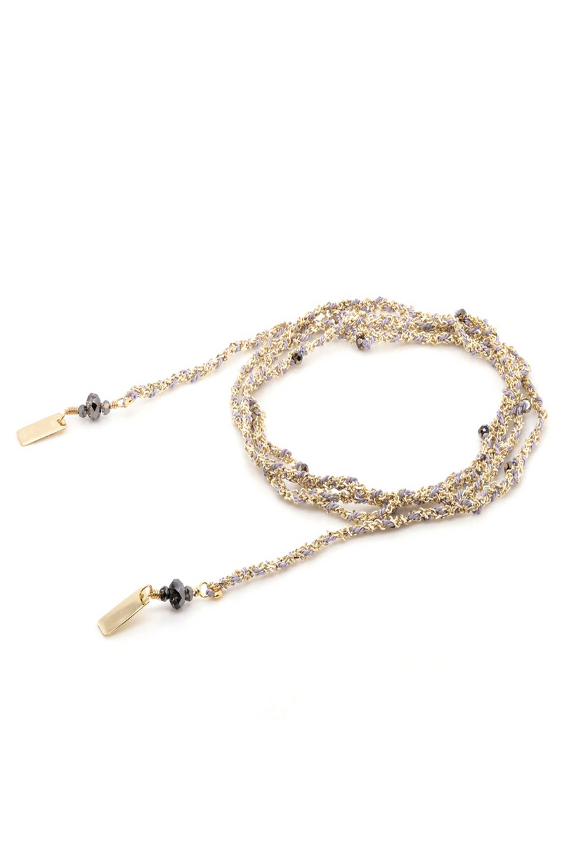Marie Laure Charmorel Sterling Silver Necklace in Gold and Lila
