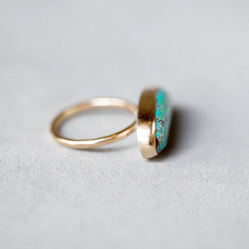 Melissa Joy Manning Turquoise Ring in Gold