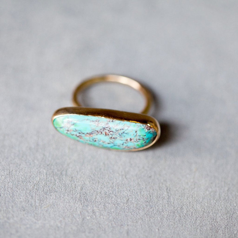Melissa Joy Manning Turquoise Ring in Gold