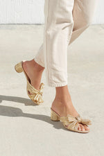 Loeffler Randall Emilia Pleated Knot Mule in Gold