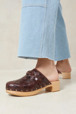 Loeffler Randall Polina Low Heel Clog with Braid in Espresso