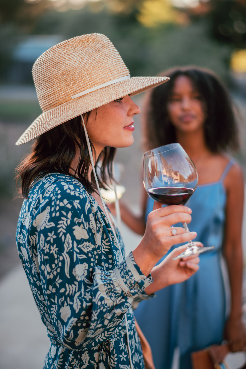 Lola Ehrlich Marseille Bis Straw Hat & White Leather Strap