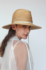 Lola Ehrlich Marseille Bis Straw Hat & White Leather Strap