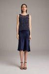Voz Lace Knit Tank in Midnight