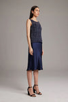 Voz Lace Knit Tank in Midnight