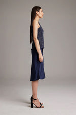 Voz Lace Knit Tank in Midnight