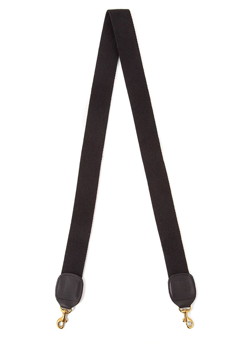 Clare Vivier Crossbody Strap in Black Cotton Webbing