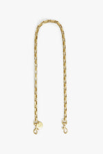 Clare V. Box Chain Shoulder Strap in Natural Brass
