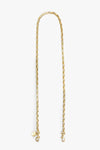 Clare V. Box Chain Crossbody Strap in Natural Brass