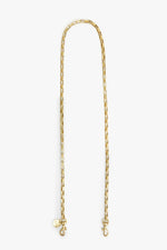Clare V. Box Chain Crossbody Strap in Natural Brass