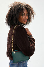 Clare V. Box Chain Shoulder Strap in Natural Brass