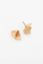 Clare V. Ribbon Studs in Vintage Gold