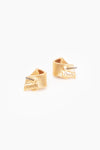 Clare V. Ribbon Studs in Vintage Gold