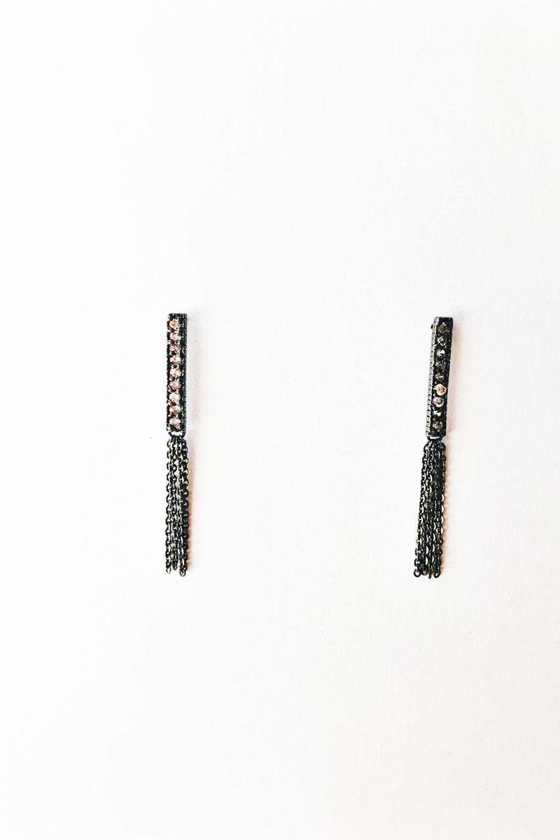 Marie Laure Chamorel Earrings in Ruthenium Crystal