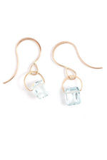 Melissa Joy Manning 14K Gold Emerald Cut Aquamarine Drop Earring