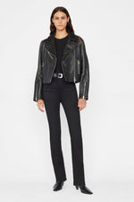 Frame Le Super High Mini Boot in Blackfinn