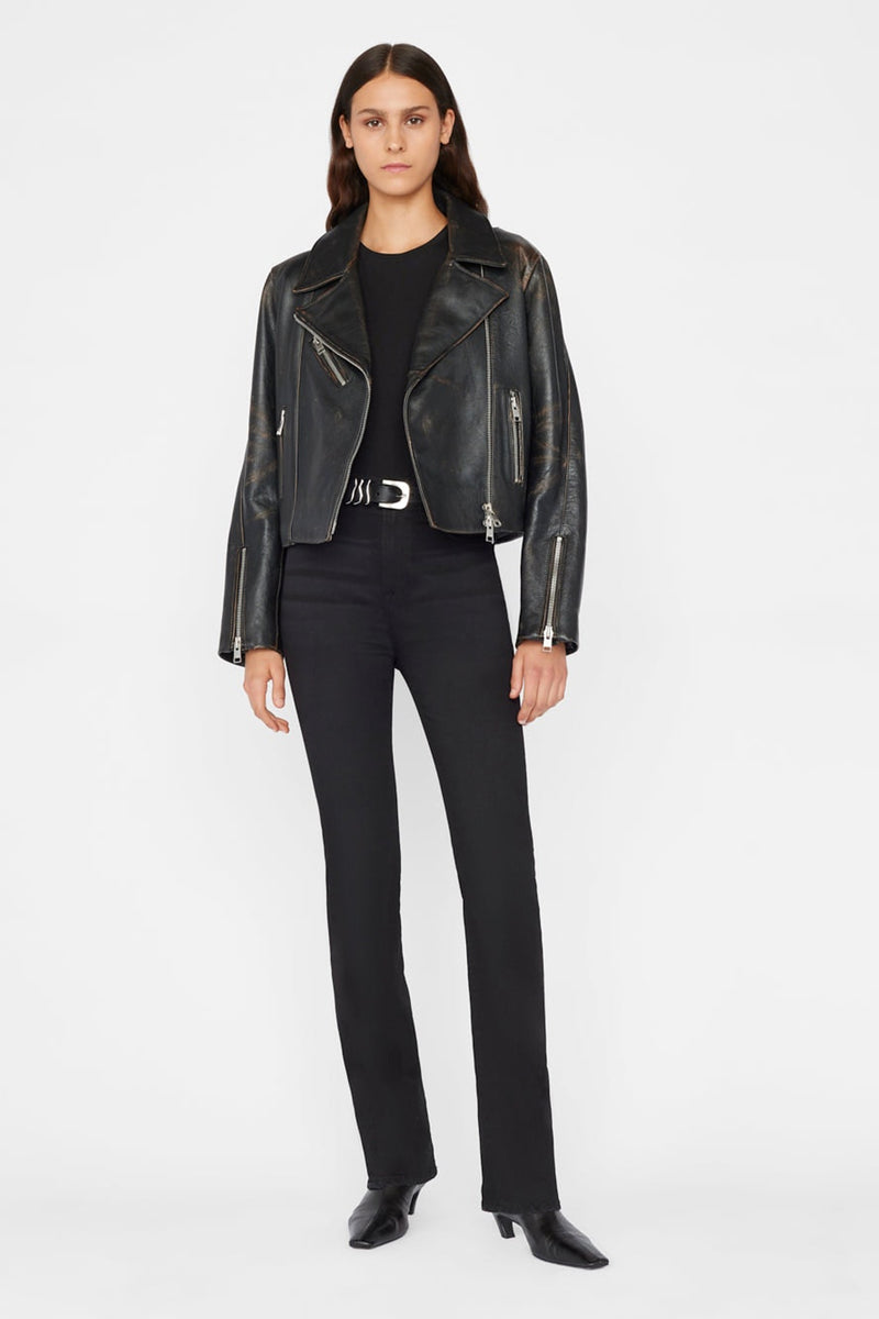 Frame Le Super High Mini Boot in Blackfinn