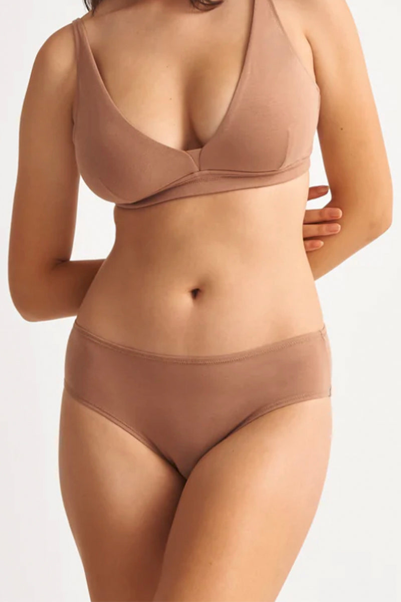 Skin Galia Hipster Organic Cotton Underwear in Maple
