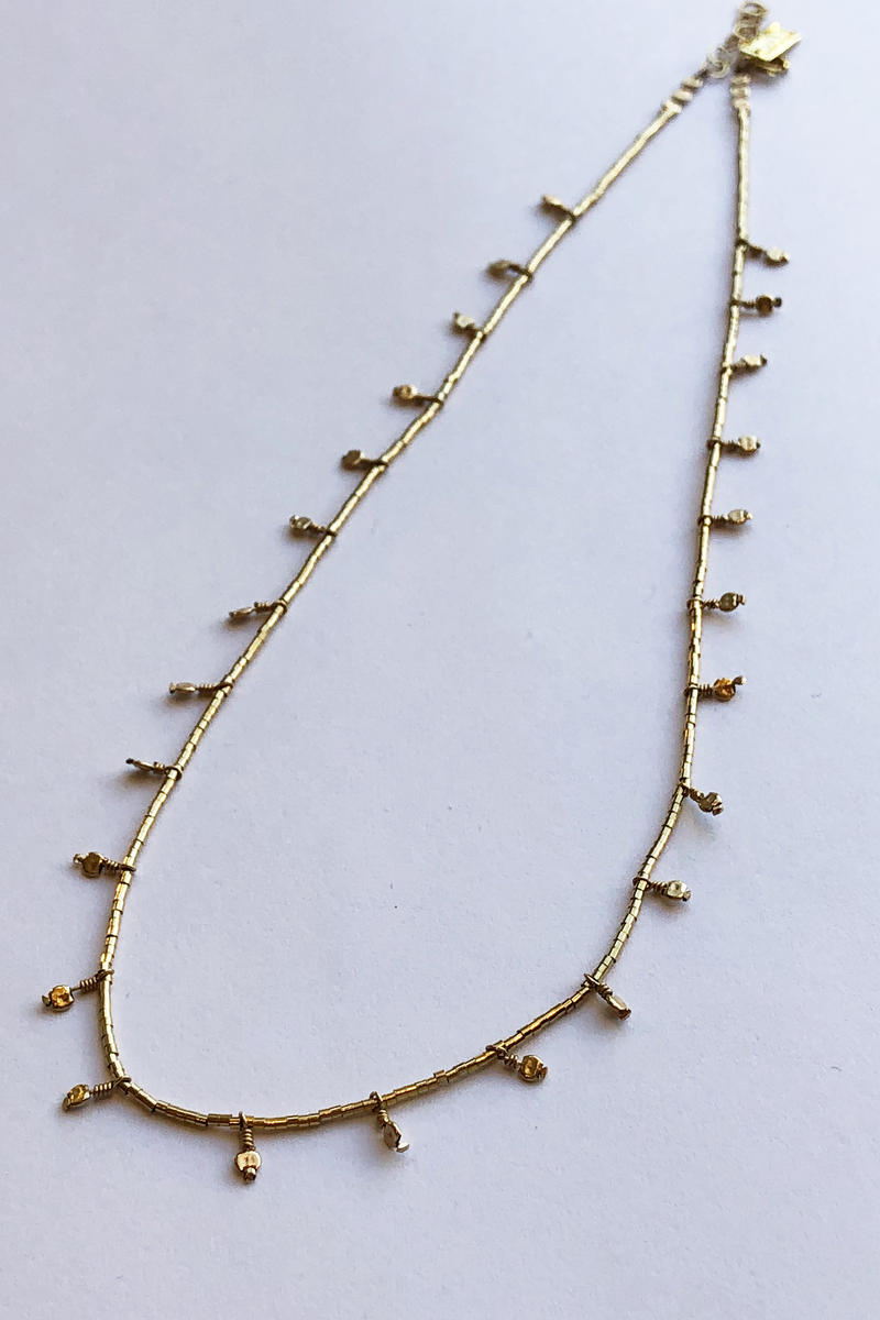 ILD Dune Short Even Gold Stamped Necklace