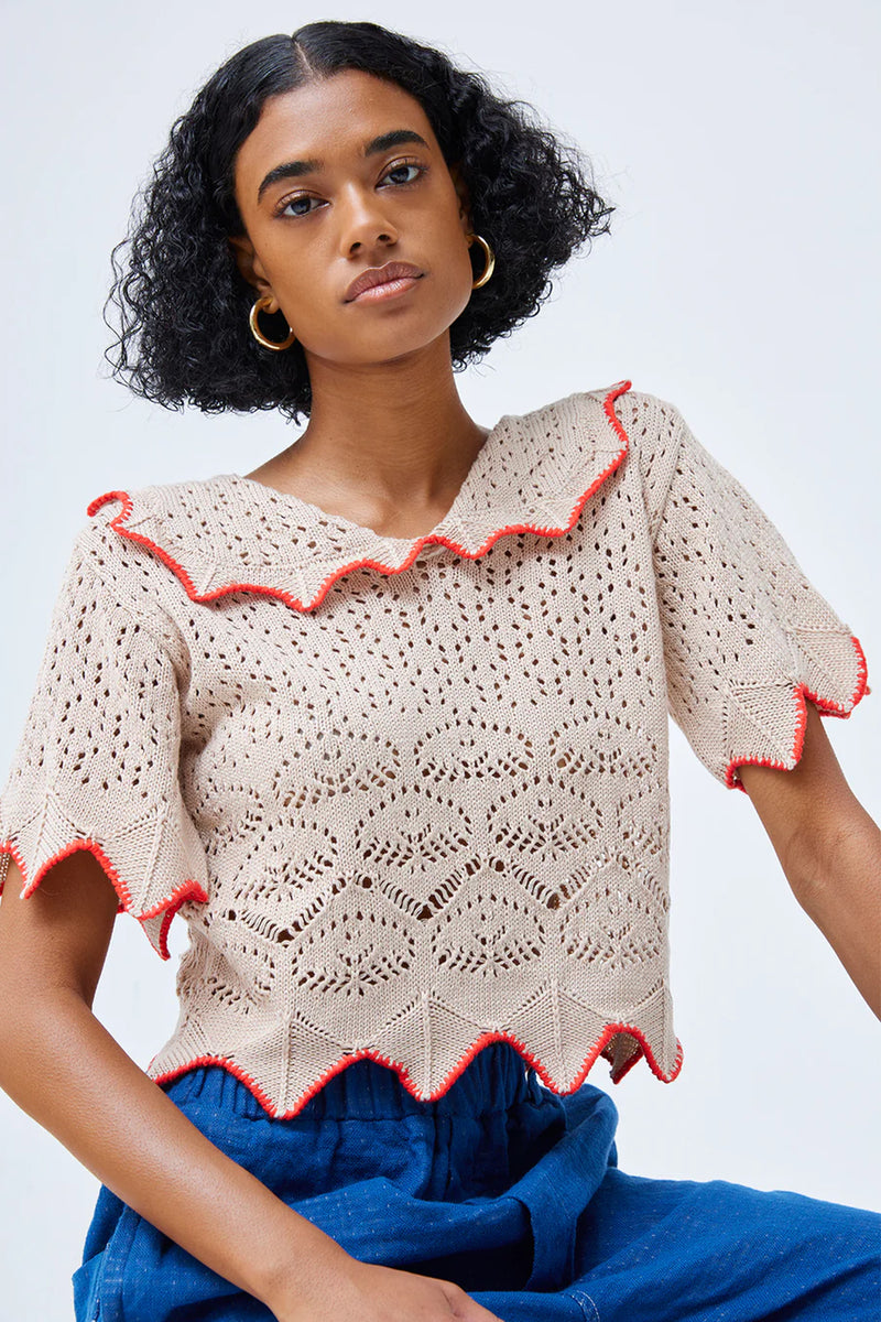 Atelier Delphine Ellery Shirt in Beige and Red