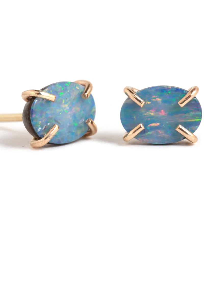 Melissa Joy Manning 14K Gold Limited Edition Australian Opal Stud Earrings