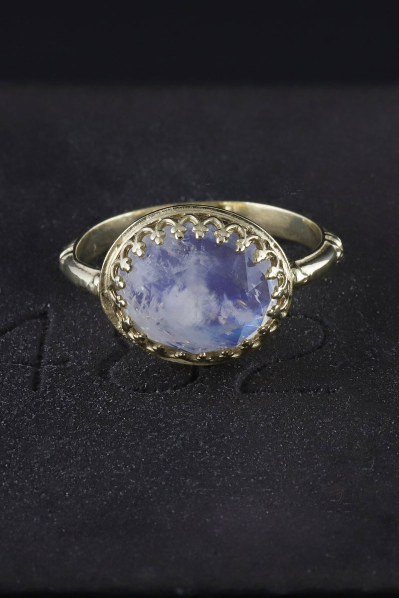 Becky Kelso 14K Gold Faceted Moonstone Ring