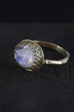 Becky Kelso 14K Gold Faceted Moonstone Ring