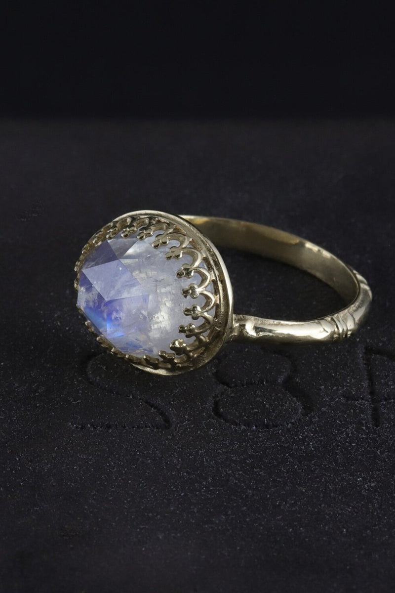 Becky Kelso 14K Gold Faceted Moonstone Ring