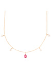 Valley Rose Circe Garnet and Diamond Five Drop Necklace