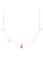 Valley Rose Circe Garnet and Diamond Five Drop Necklace