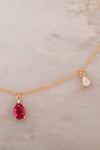 Valley Rose Circe Garnet and Diamond Five Drop Necklace