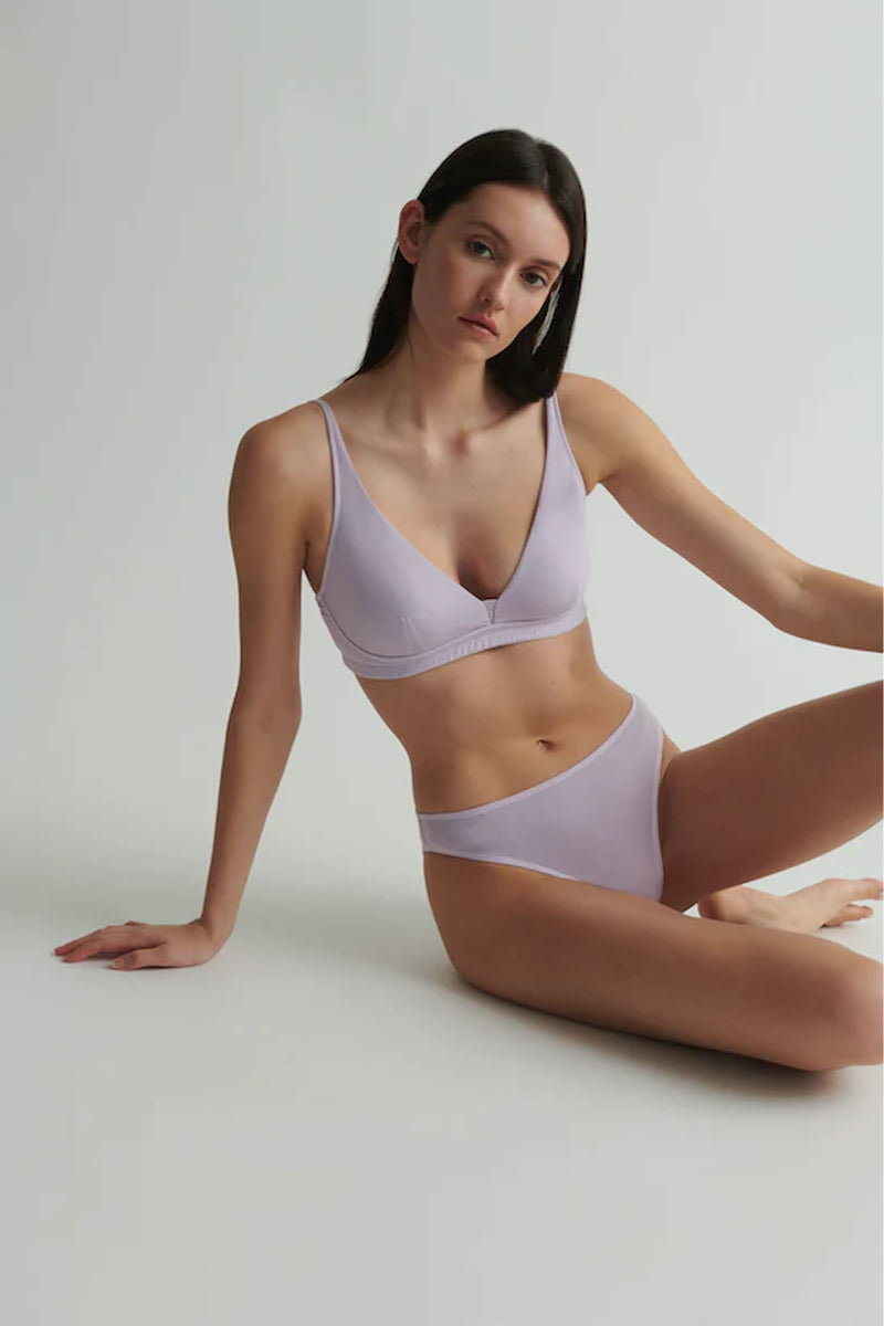 Skin Galen High Leg Brief Panty in Pink Lavender