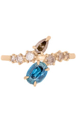 Valley Rose 14K Gold Sapphire and Diamond Serpens Ring
