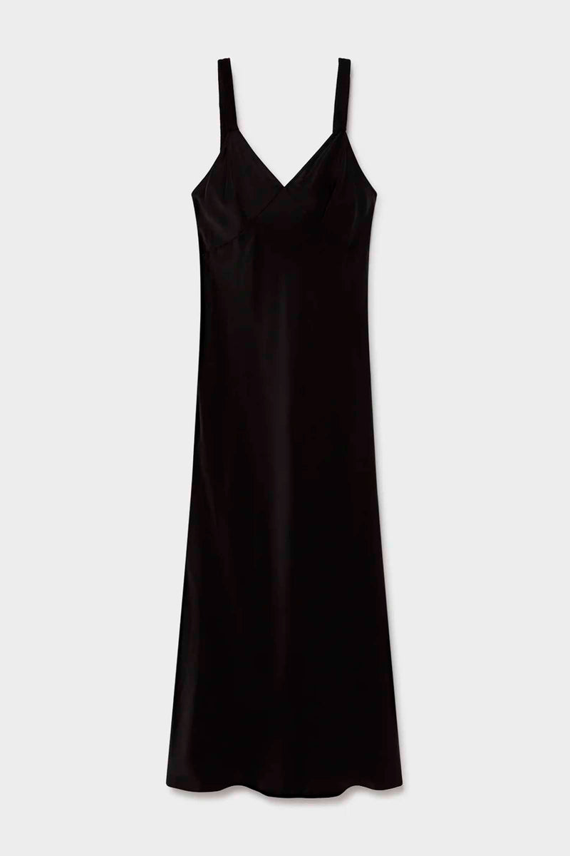 Silk Laundry Deco Ruched Dress in Black