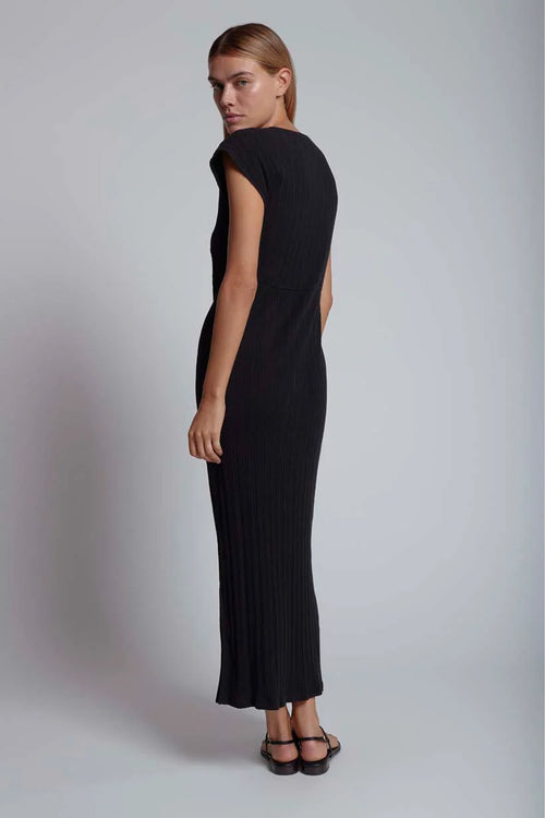 Skin Reyna Caftan Cotton Dress in Black