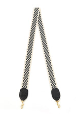 Clare V Black & Cream Checker Crossbody Strap