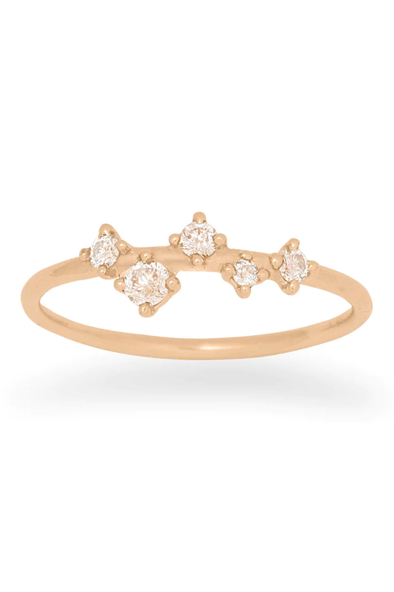 Valley Rose Milky Way 14K Gold Band Diamond Ring