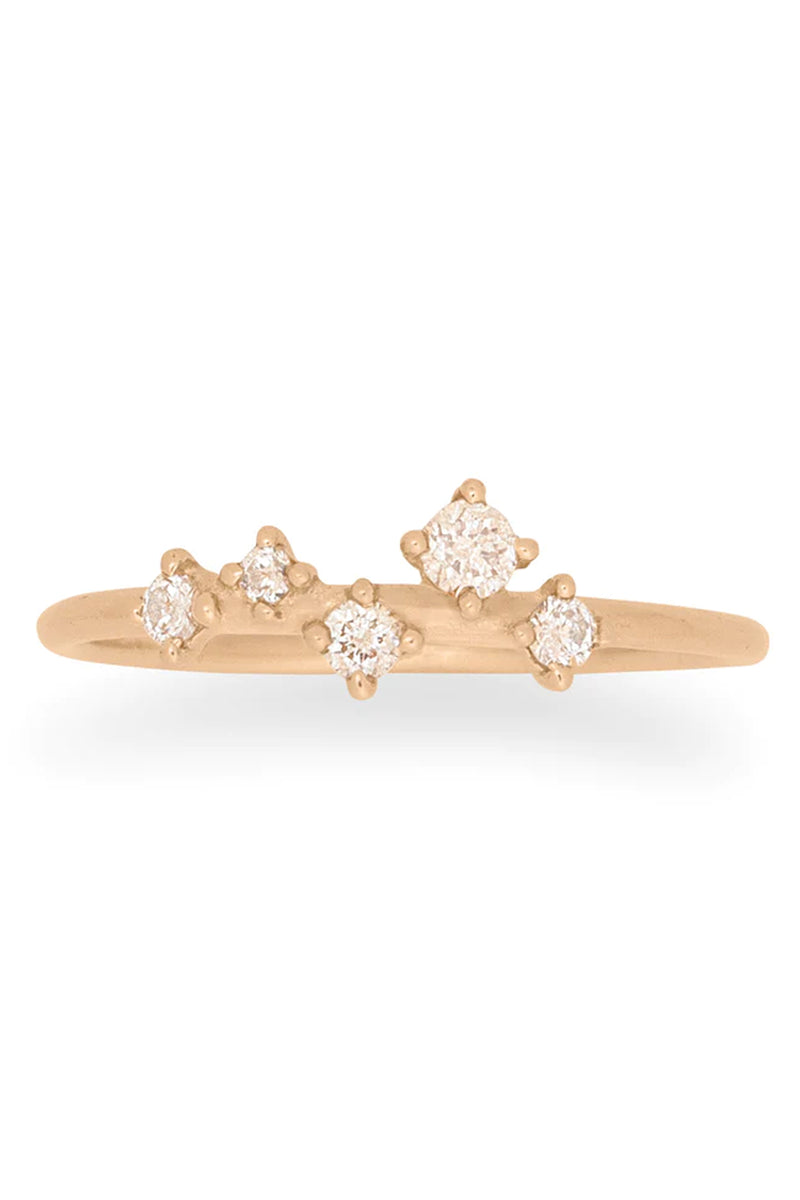 Valley Rose Milky Way 14K Gold Band Diamond Ring